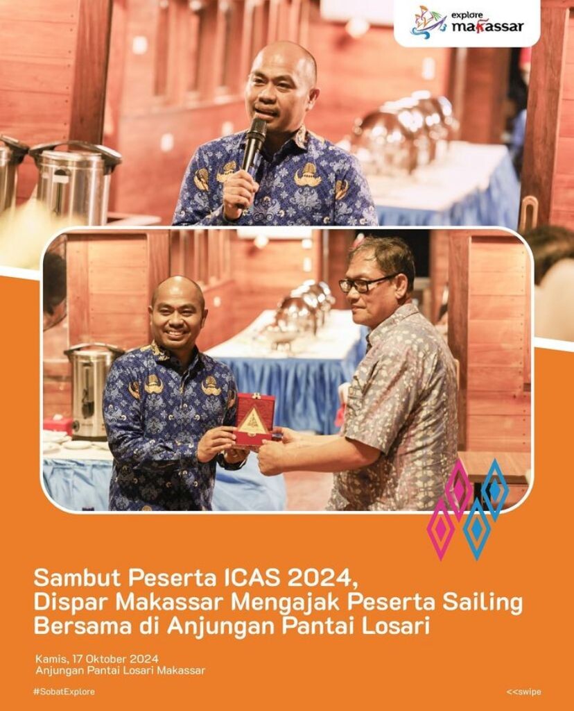 Kadispar Makassar Sambut Peserta International Conference on Administrative Science 2024 di Pantai Losari