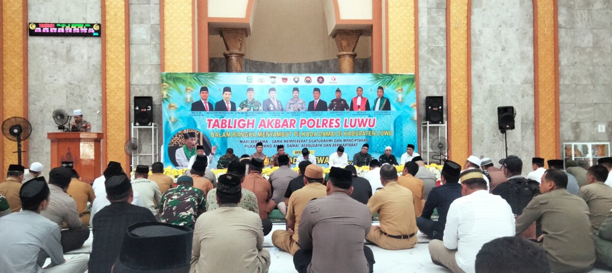 Membangun Kebersamaan Menuju Pilkada Luwu yang Aman dan Damai, Polres Luwu Gelar Tabligh Akbar
