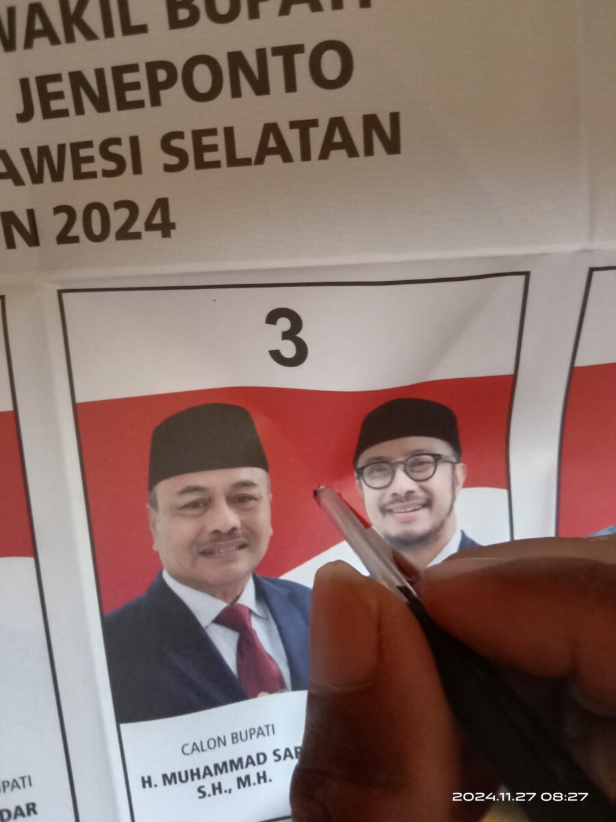 Pasangan Sarif-Qalby Menangkan Pilkada Jeneponto dengan Perolehan Suara 42,15%