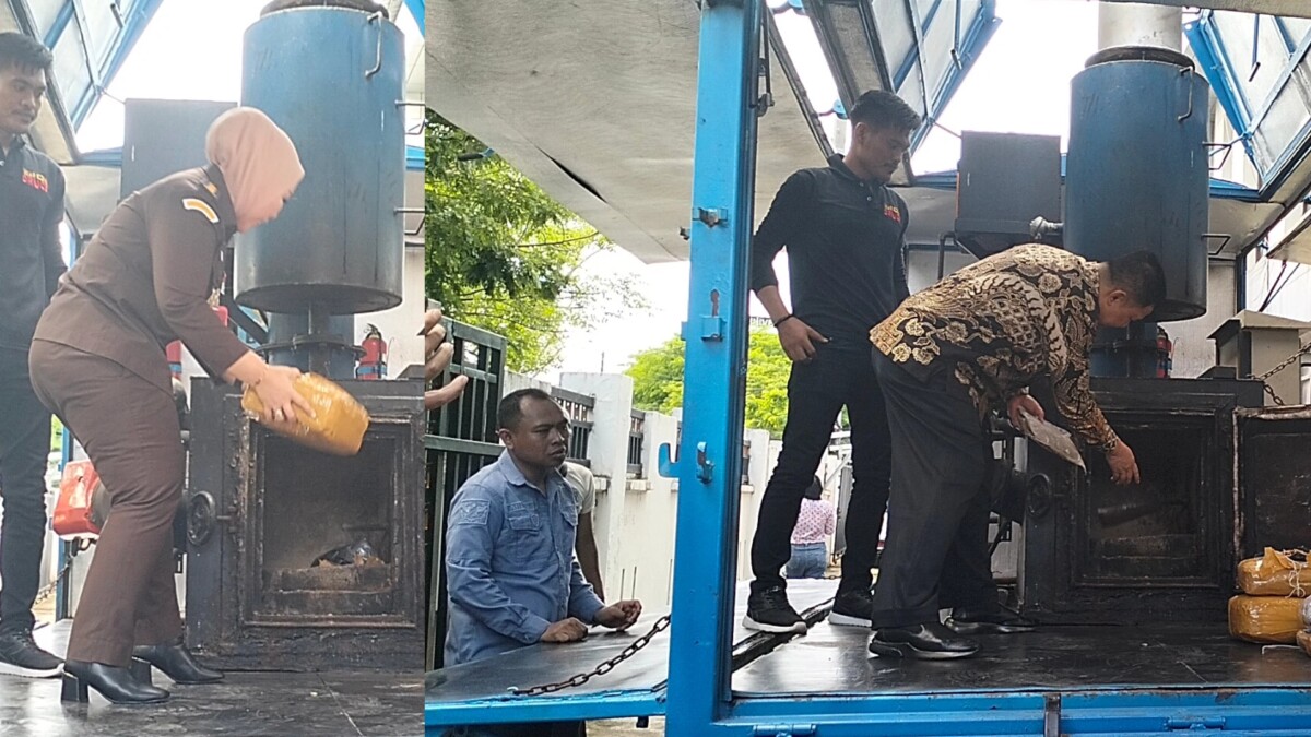 BNNP Sulsel Bakar 6,2 Kg Ganja di Mesin Incinerator