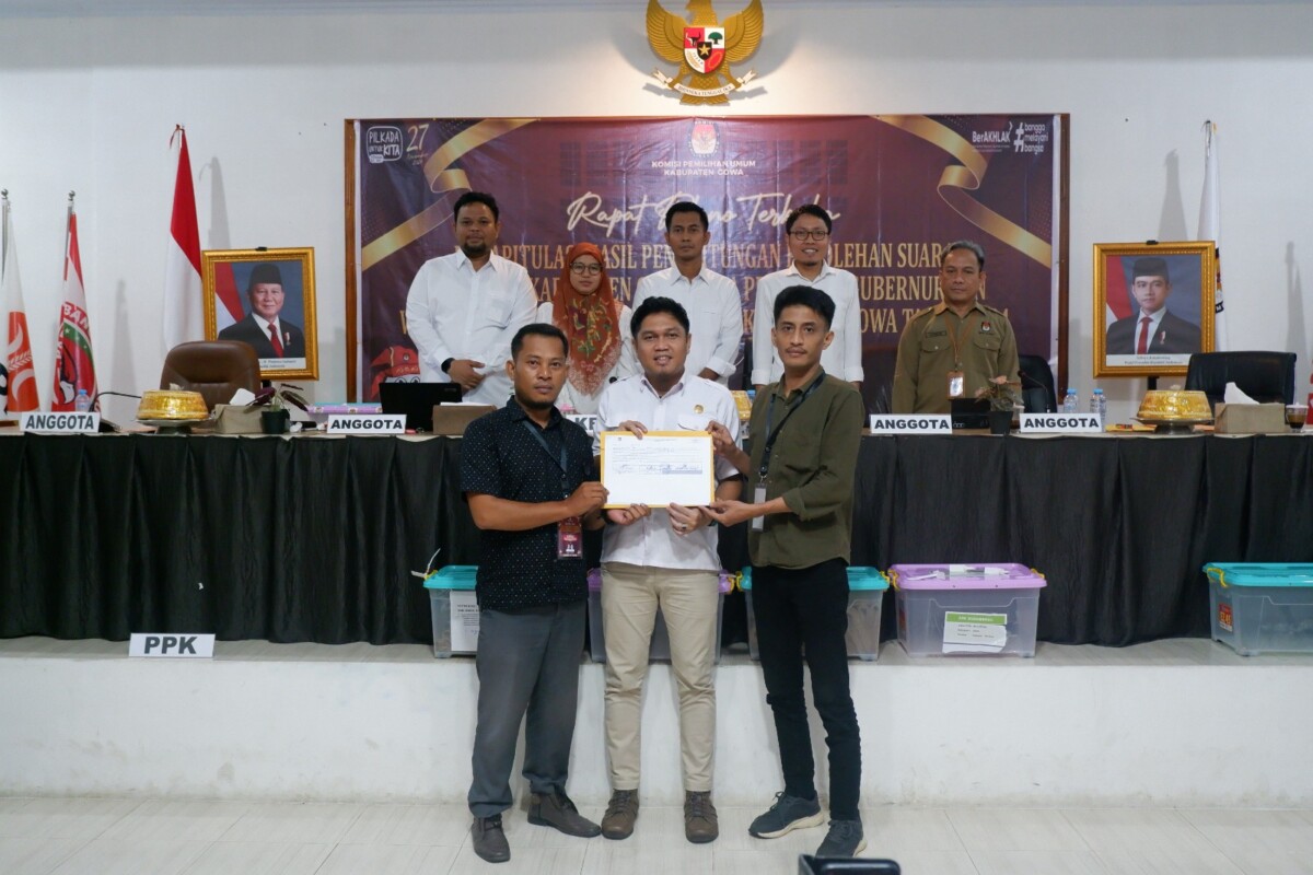 Hasil Rapat Pleno Terbuka Pilkada Gowa, HatiDamai Pemenang Suara Terbanyak