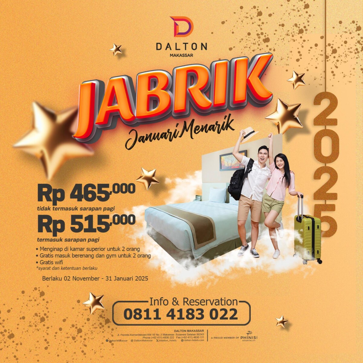 Hotel Dalton Makassar Hadirkan Promo Spesial Edisi Awal Tahun JABRIK 