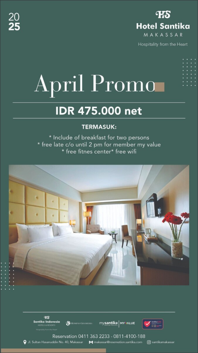 Hotel Santika Makassar Tawarkan Promo Staycation bersama Keluarga