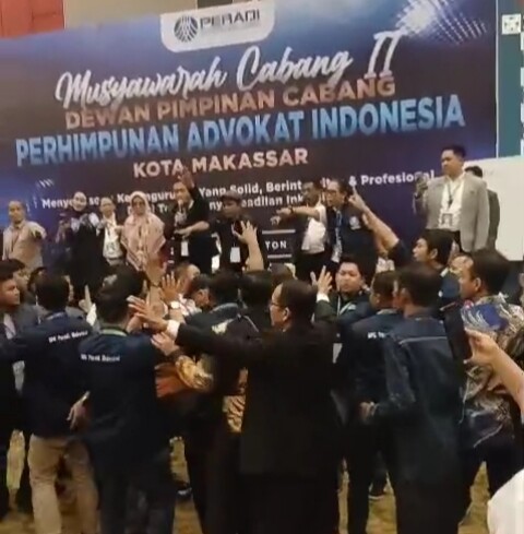 Muscab II PERADI Makassar Diwarnai Kericuhan, Satu Peserta Terluka Bagian Kening