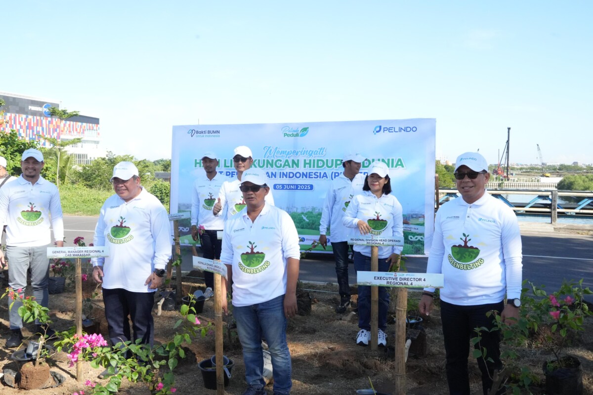 Peringati Hari Lingkungan Hidup 2025, Pelindo Bersama Pemkot Makassar Tanam Ribuan Bougenvile 