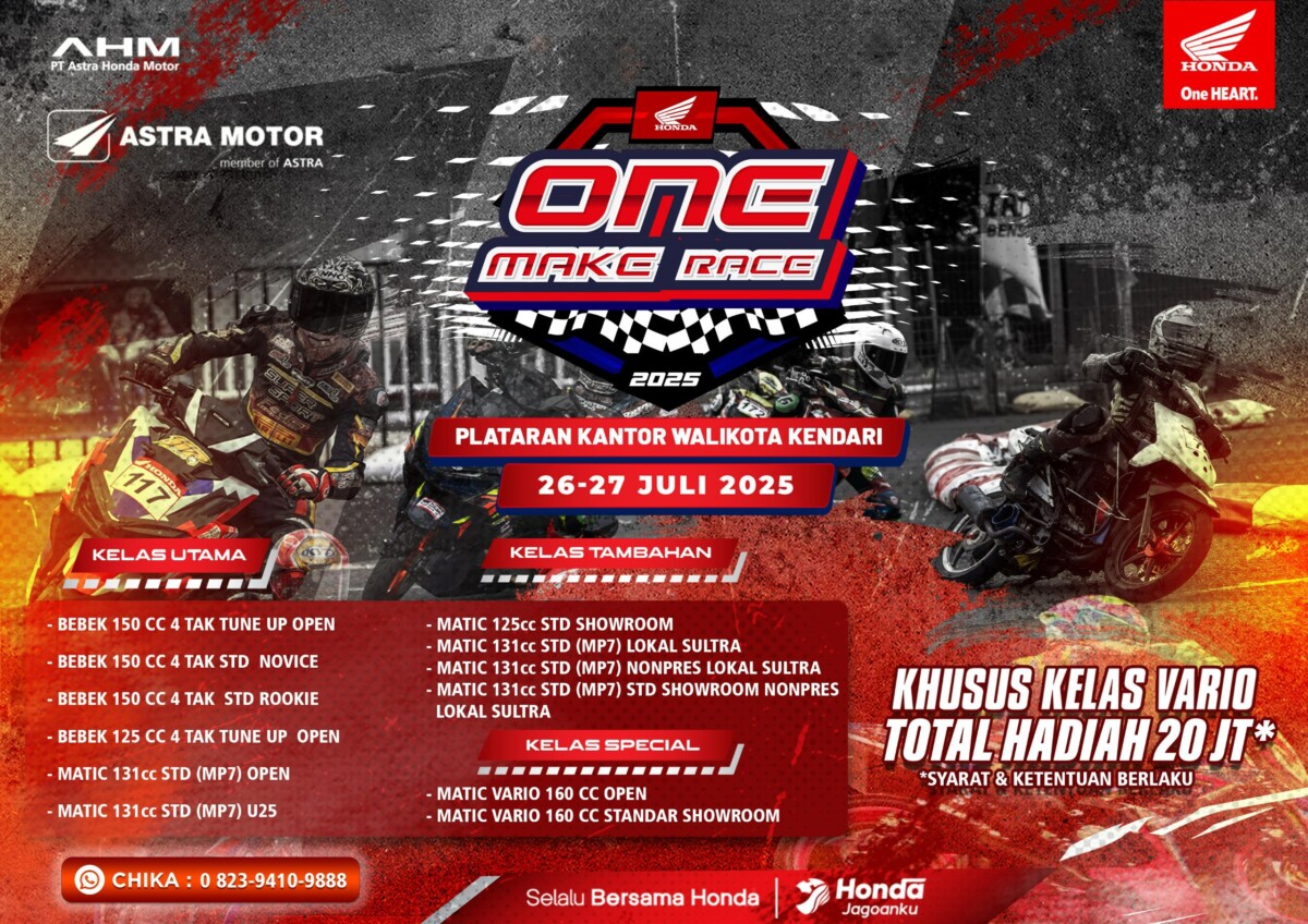 Siap Guncang Kendari, Astra Motor Sulsel Gelar Honda One Make Race