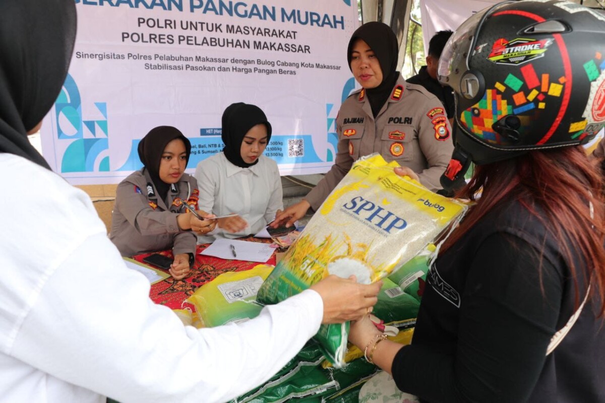 Empat Hari, 12 Ton Beras Habis Terjual di Gerakan Pangan Murah Polres Pelabuhan Makassar
