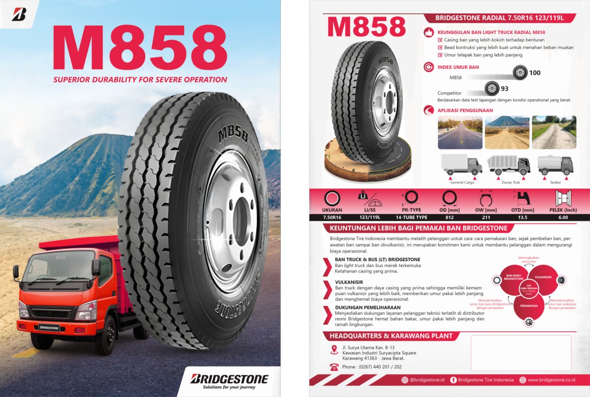 Bridgestone Indonesia Perkenalkan Ban Kendaraan Niaga Light Truck M858, Solusi Mobilitas Sektor Usaha