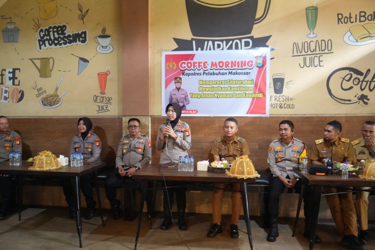Lewat Coffee Morning, Kapolres Pelabuhan Makassar Tegaskan Sinergitas dan Keterbukaan Polri di Tengah Warga