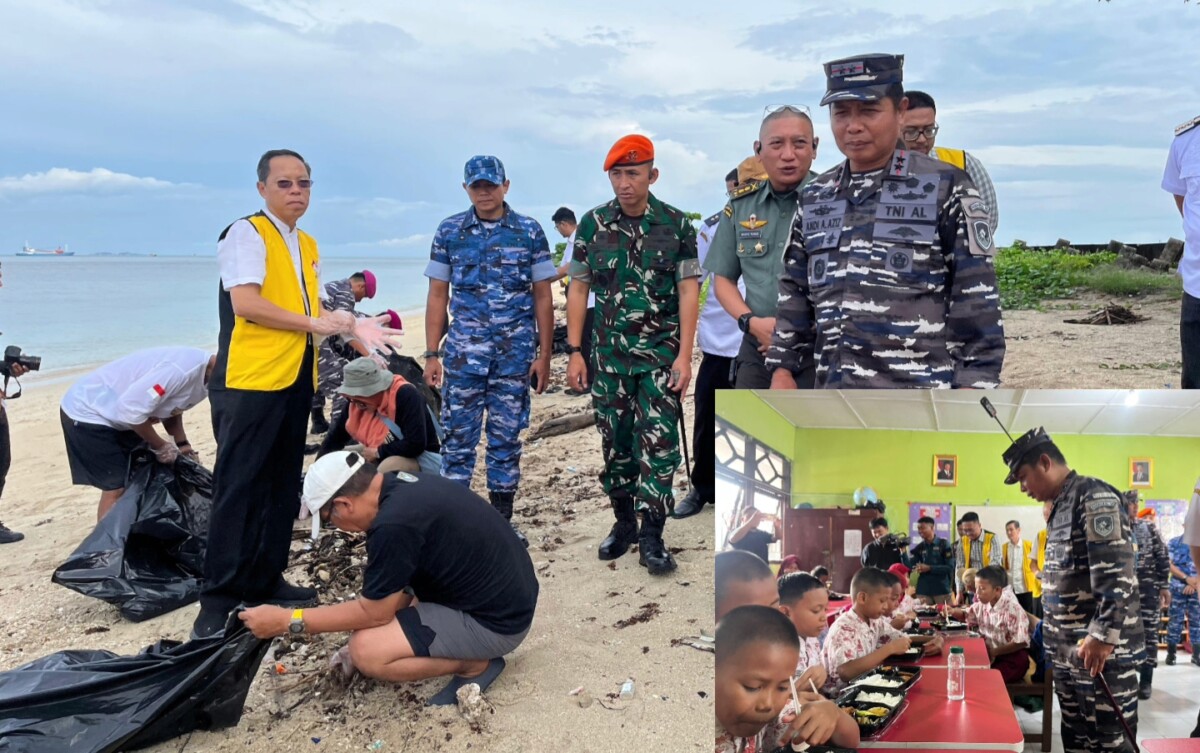 Dalam Rangka Peringatan HUT ke-80 Armada RI, Kodaeral VI Gelar Baksos dan Bagikan MBG ke Pulau Lae-lae
