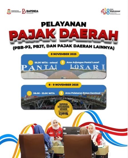 Permudah Wajib Pajak, Bapenda Makassar Aktifkan Booth Pelayanan Non-Tunai