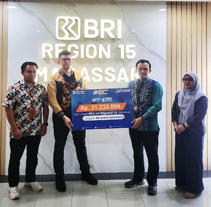 Insan BRILiaN Regional 15 Makassar Bergerak, Donasi Terkumpul untuk Pemulihan Pascabencana Sumatera
