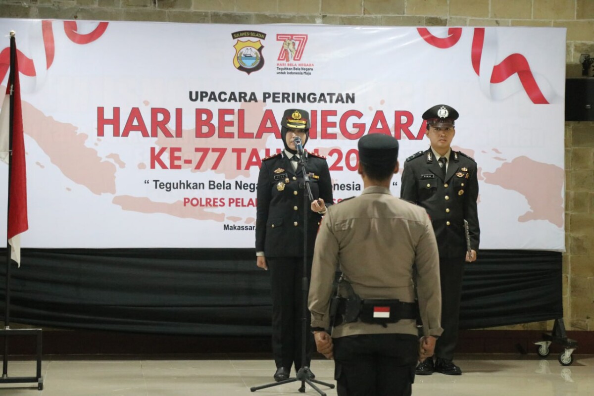 Melalui Upacara Bela Negara, Polres Pelabuhan Makassar Kobarkan Nasionalisme
