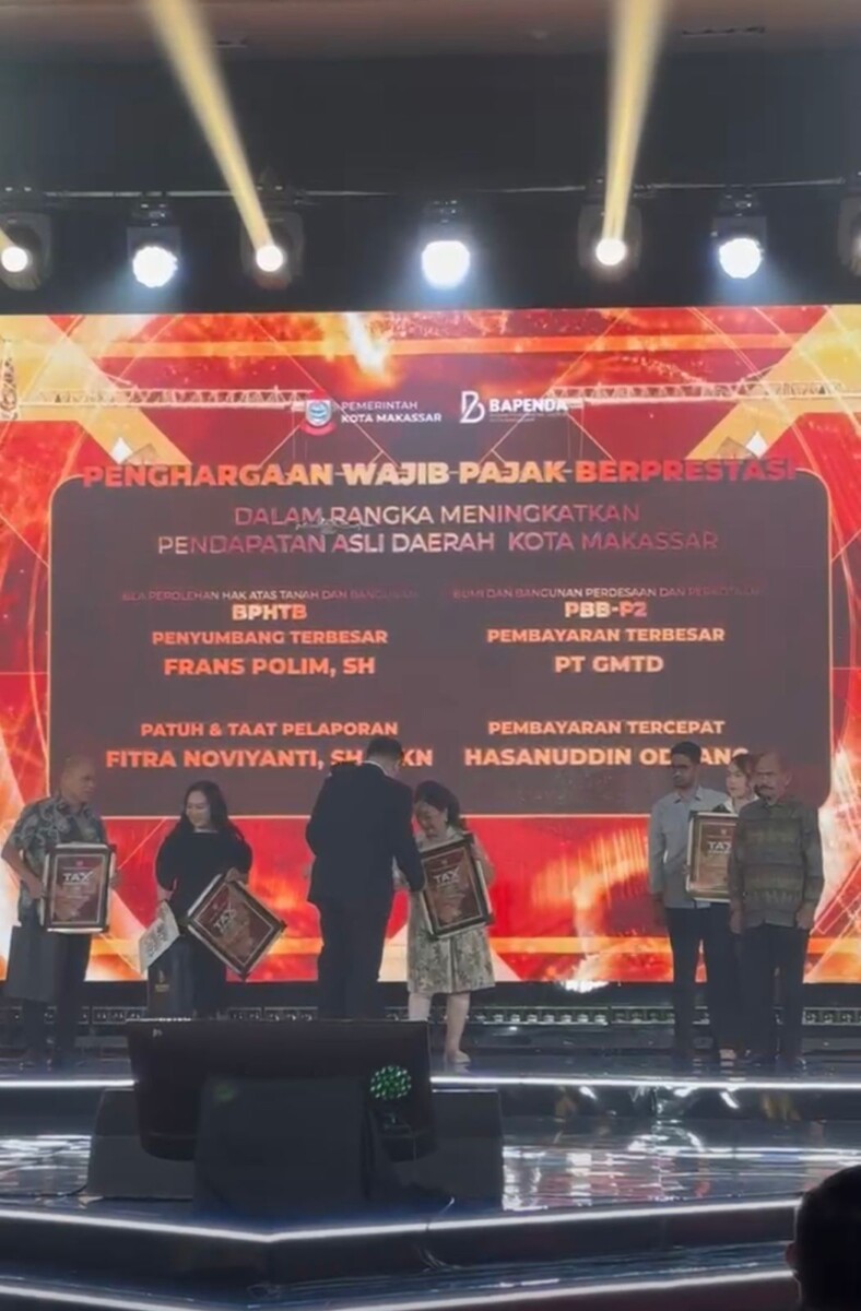 GMTD Dinobatkan Sebagai Pembayar Pajak Terbesar Kota Makassar 2025
