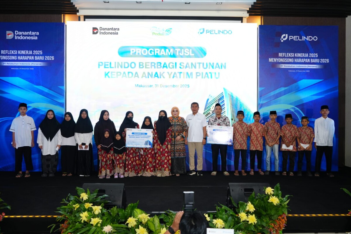 Pelindo Berbagi Kasih di Akhir Tahun, Santuni 150 Anak Yatim Piatu di Kota Makassar