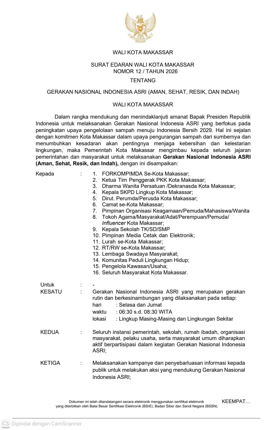 WhatsApp Image 2026-02-22 at 19.24.10 Pemkot Makassar Canangkan Gerakan ASRI Tiap Selasa dan Jumat