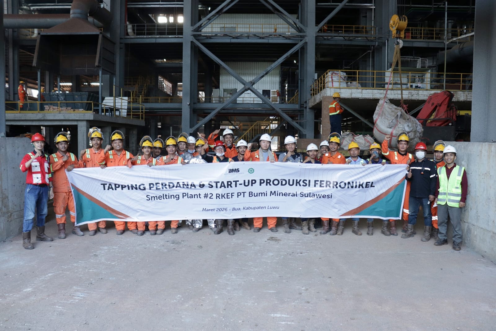 Tapping Perdana Tungku Kedua Berhasil, PT BMS Dorong Hilirisasi dan Ekonomi Daerah