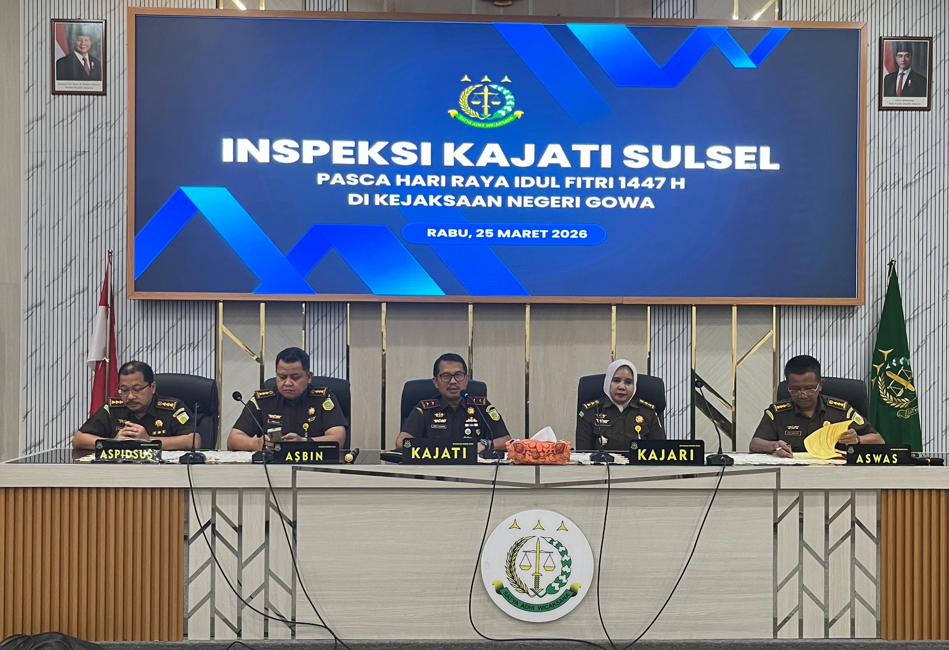Tinjau Kehadiran Pegawai Pasca libur Lebaran, Kajati Sulsel Sidak Kantor Kejari Gowa
