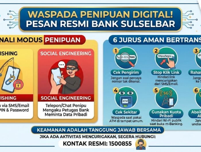Bank Sulselbar Imbau Nasabah Waspada Penipuan Digital