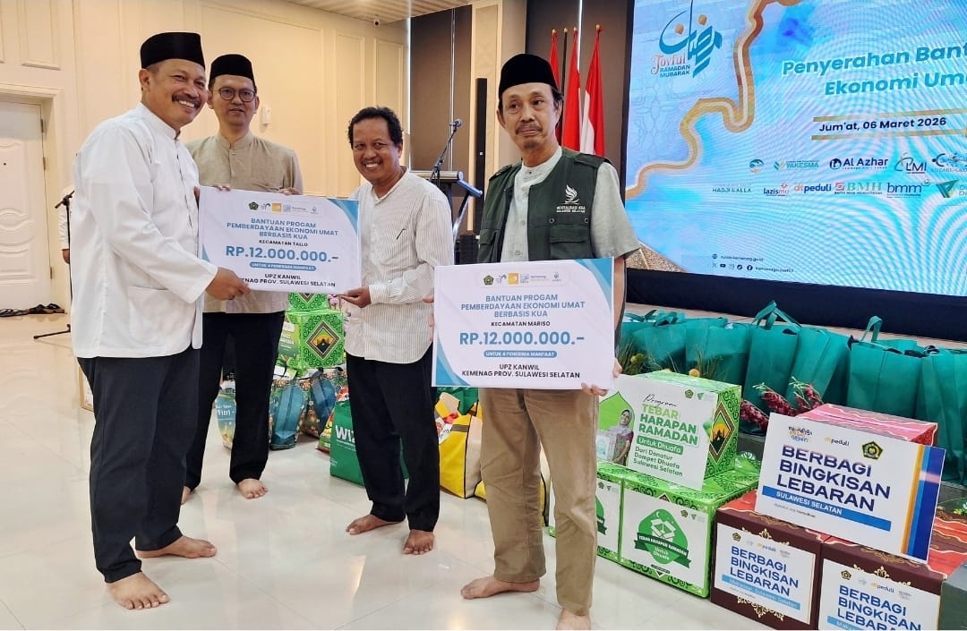 Gandeng  10 Lembaga Amil Zakat, Kemenag Sulsel Bagikan 10.714 Bingkisan 