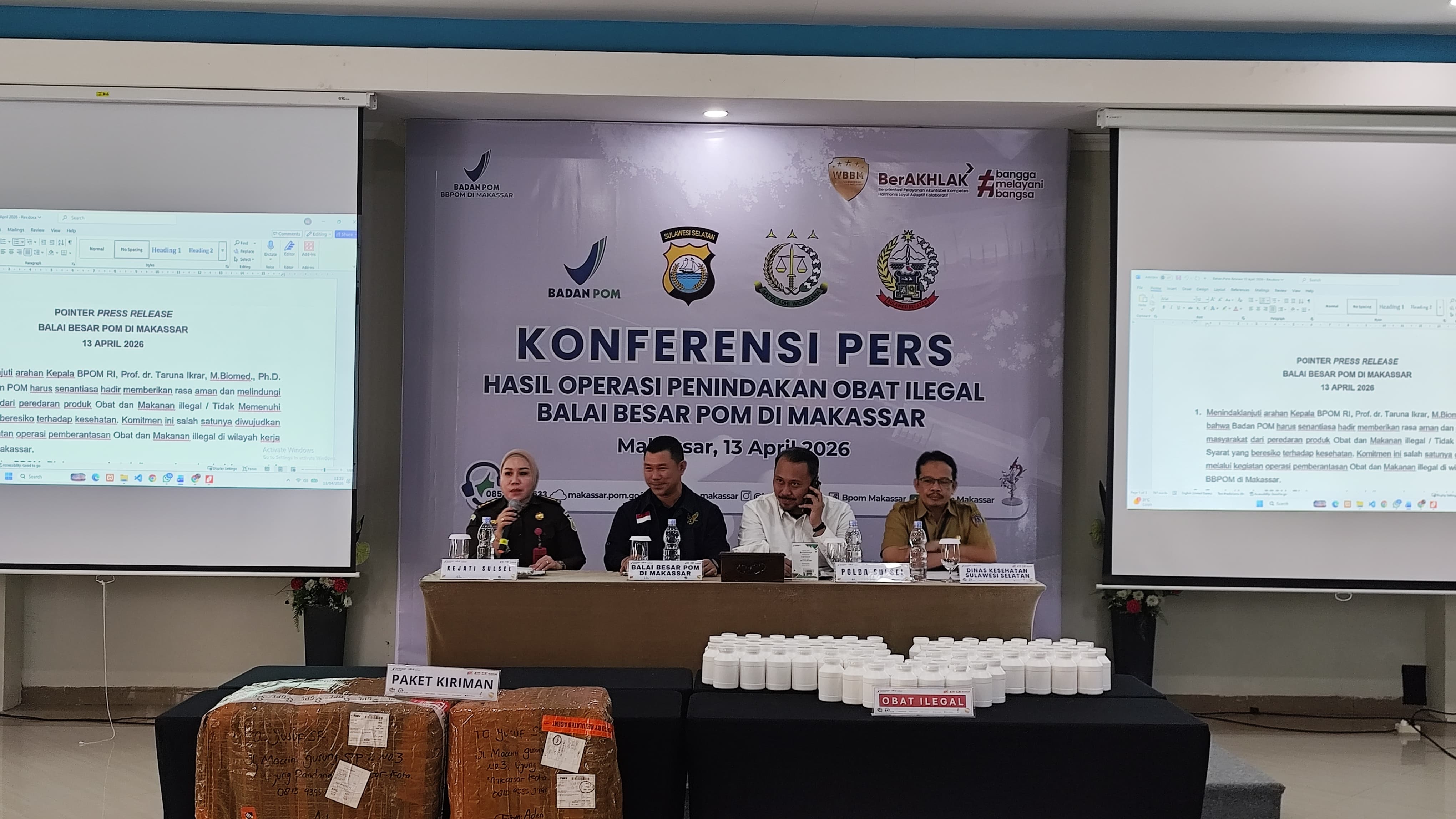 IMG-20260413-WA0052 BBPOM Makassar Bongkar 96 Ribu Tablet Obat Ilegal, Diduga Sasar Pelajar SMP dan SMA