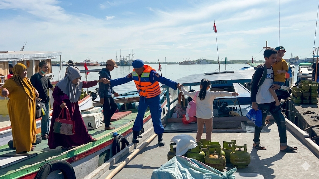 IMG-20260513-WA0006 Personel Polres Pelabuhan Makassar Ulurkan Tangan di Dermaga, Keselamatan Penumpang Jadi Prioritas