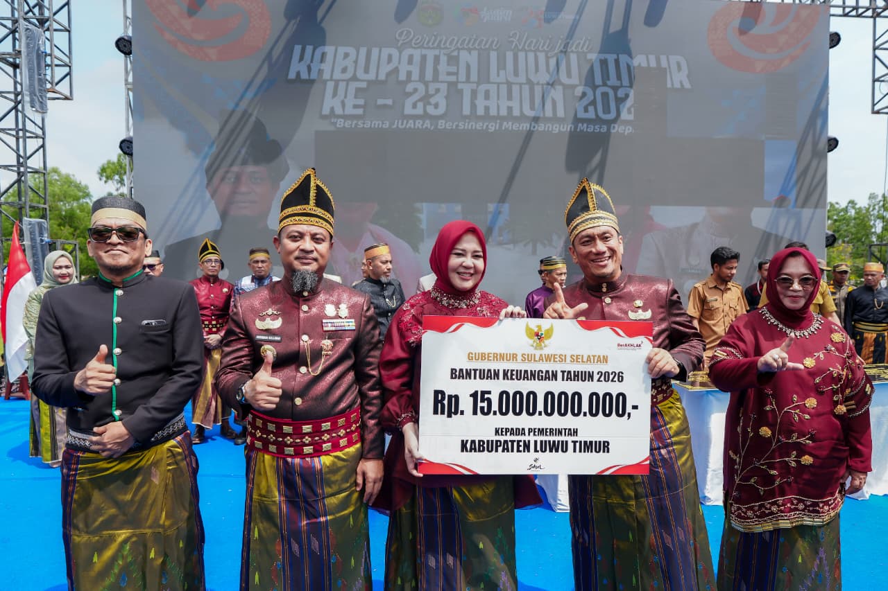 Gubernur Sulsel Gelontorkan Bantuan Keuangan Rp15 Miliar untuk Luwu Timur di Hari Jadi ke-23