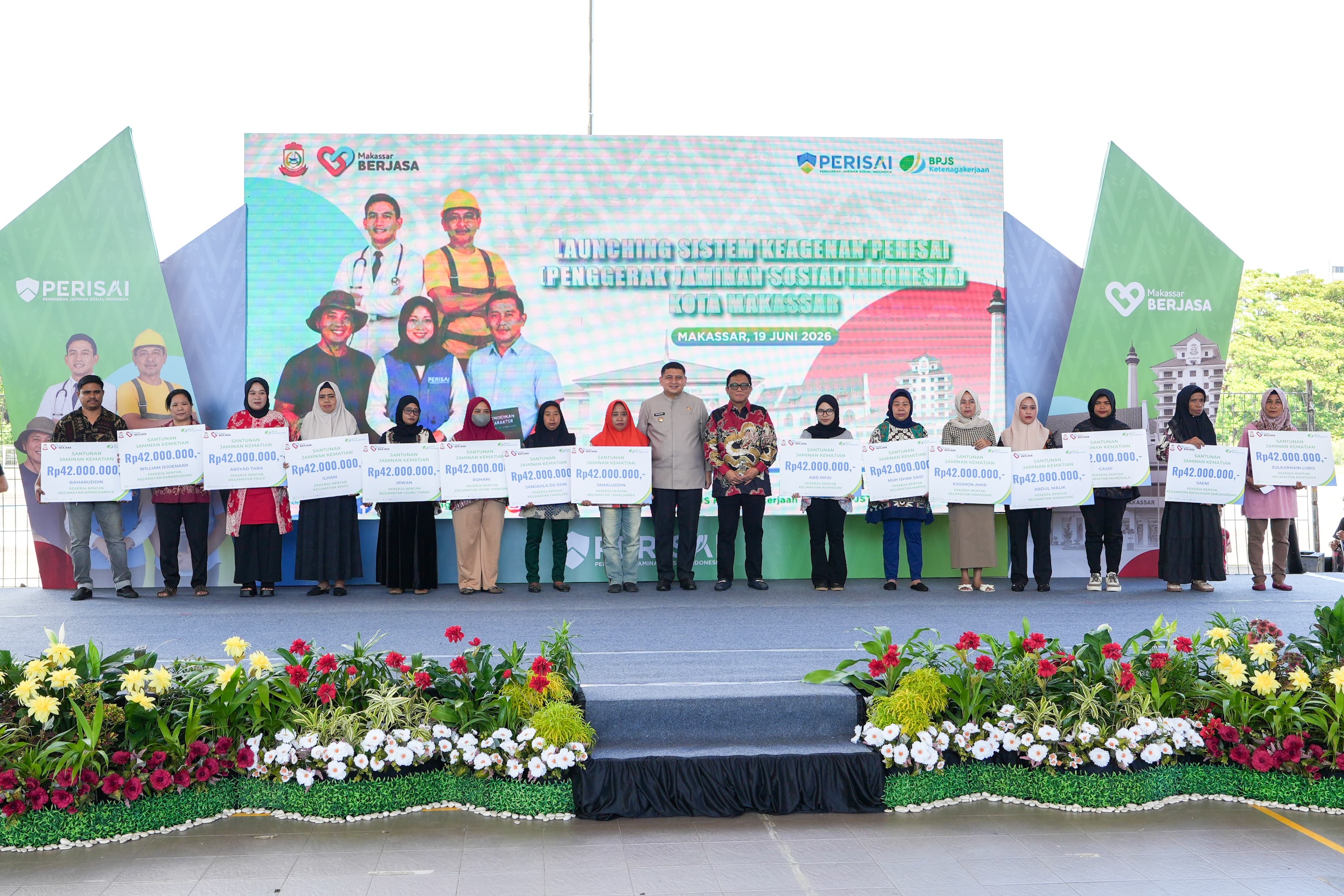 1.005 Agen PERISAI Resmi Bertugas di Makassar, Perluas Perlindungan BPJS Ketenagakerjaan bagi Pekerja Rentan