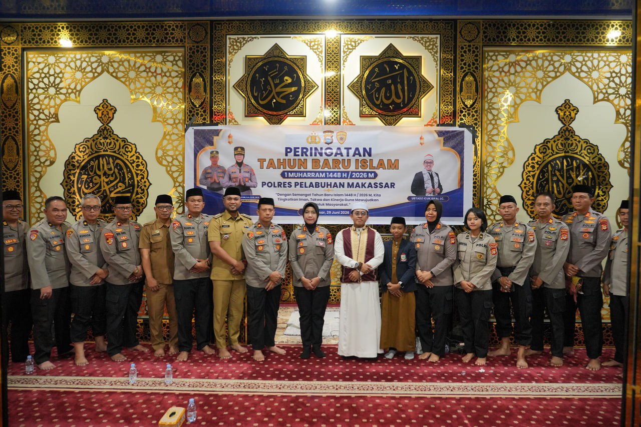 Momentum 1 Muharram 1449 H, Polres Pelabuhan Makassar Teguhkan Nilai Spiritual untuk Pelayanan Masyarakat