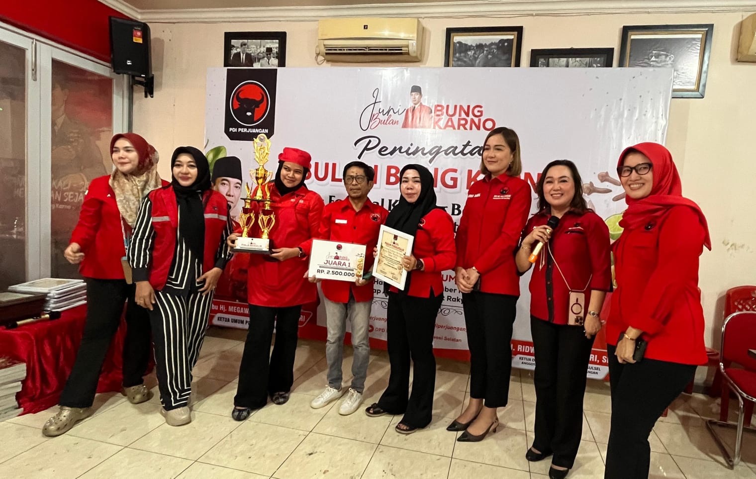 Festival Kuliner Mustika Rasa DPD PDI Perjuangan Sulsel, DPC Bone Raih Juara 1