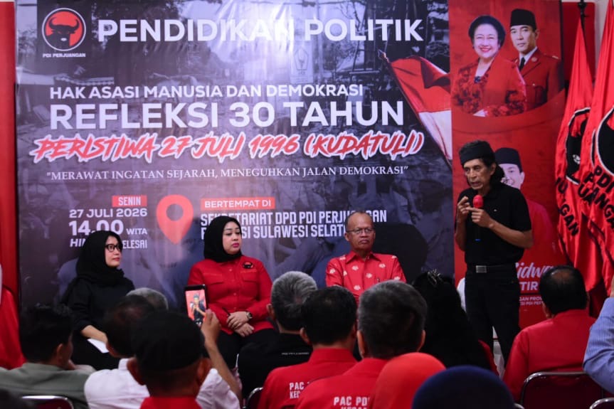 PDI Perjuangan Sulsel Gelar Diskusi Refleksi 30 Tahun Peristiwa 27 Juli 1996, Teguhkan Komitmen Merawat Demokrasi