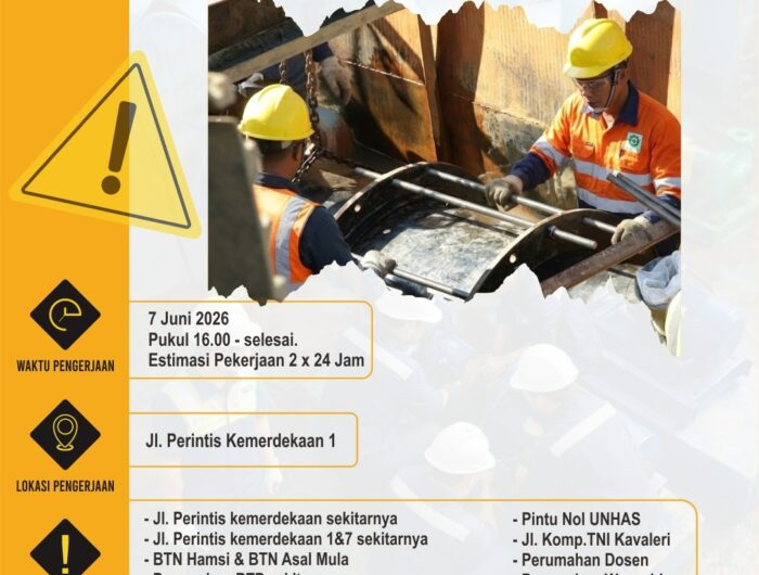 PDAM Makassar Lakukan Penanganan Kebocoran Pipa 400 MM