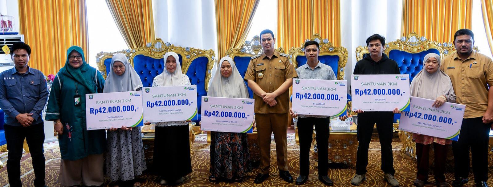 Enam Ahli Waris Terima Santunan JKM BPJS Ketenagakerjaan, Masing-masing Rp42juta