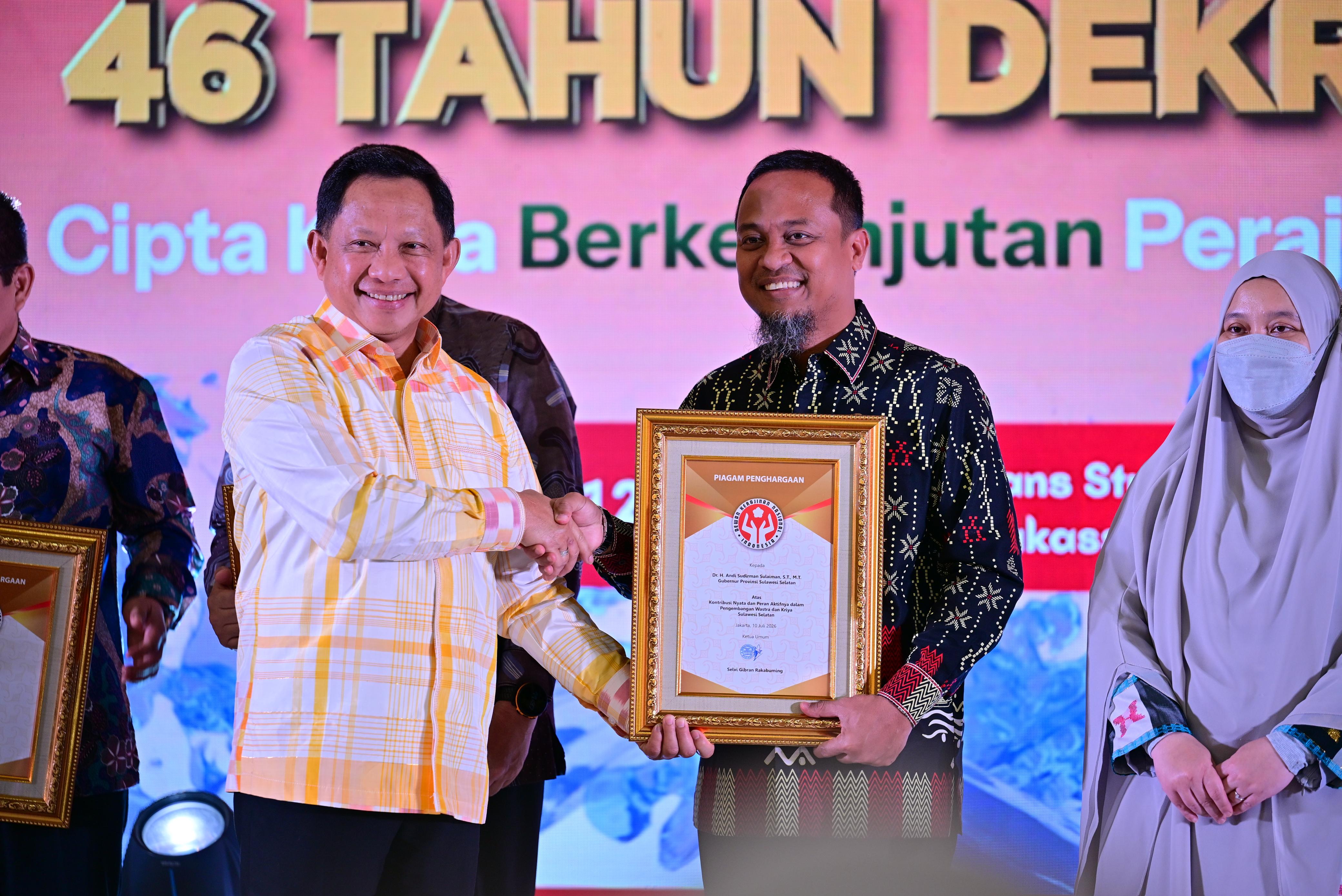 Penghargaan Dekranas, Mendagri Puji Kesuksesan Syukuran Dekranas ke-46 dan HKG PKK ke-54 di Sulsel