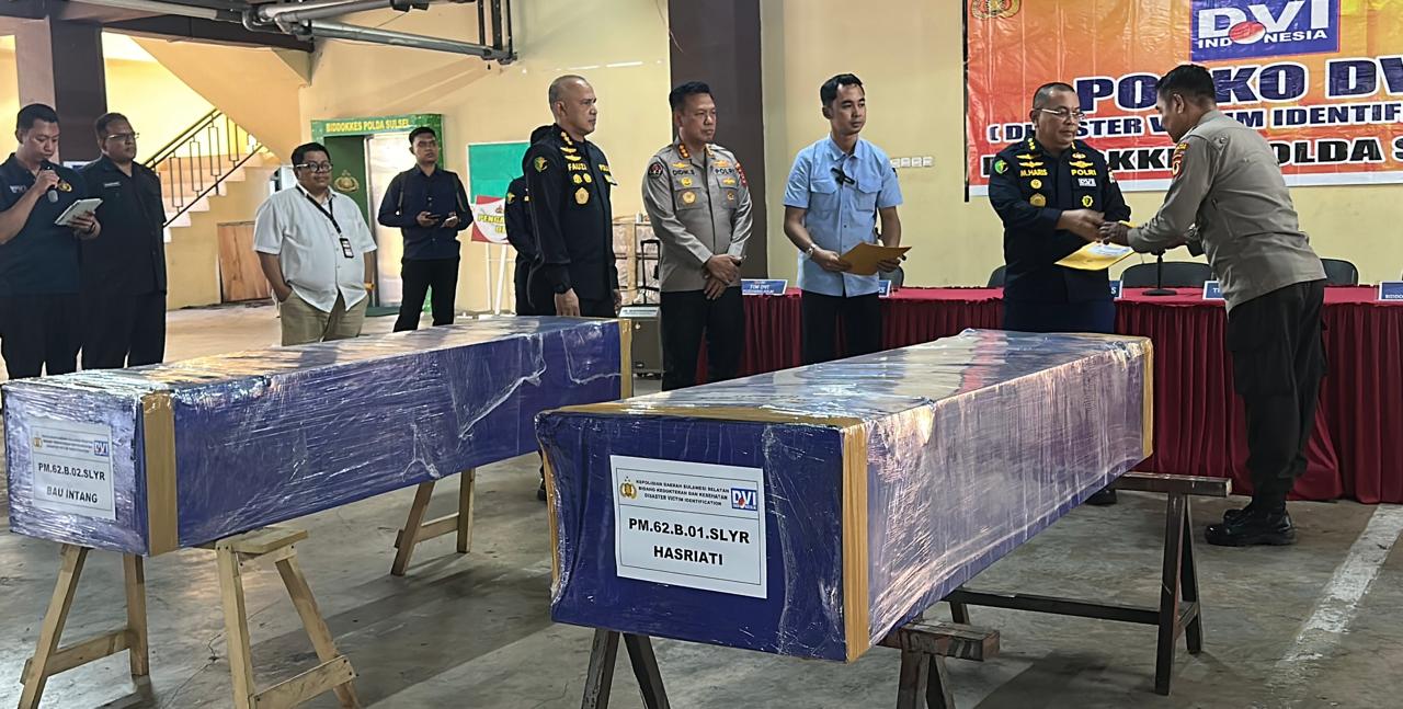 Tim DVI Polda Sulsel Identifikasi Dua Jenazah Korban KM Nurul Salsa Berjenis Kelamin Perempuan