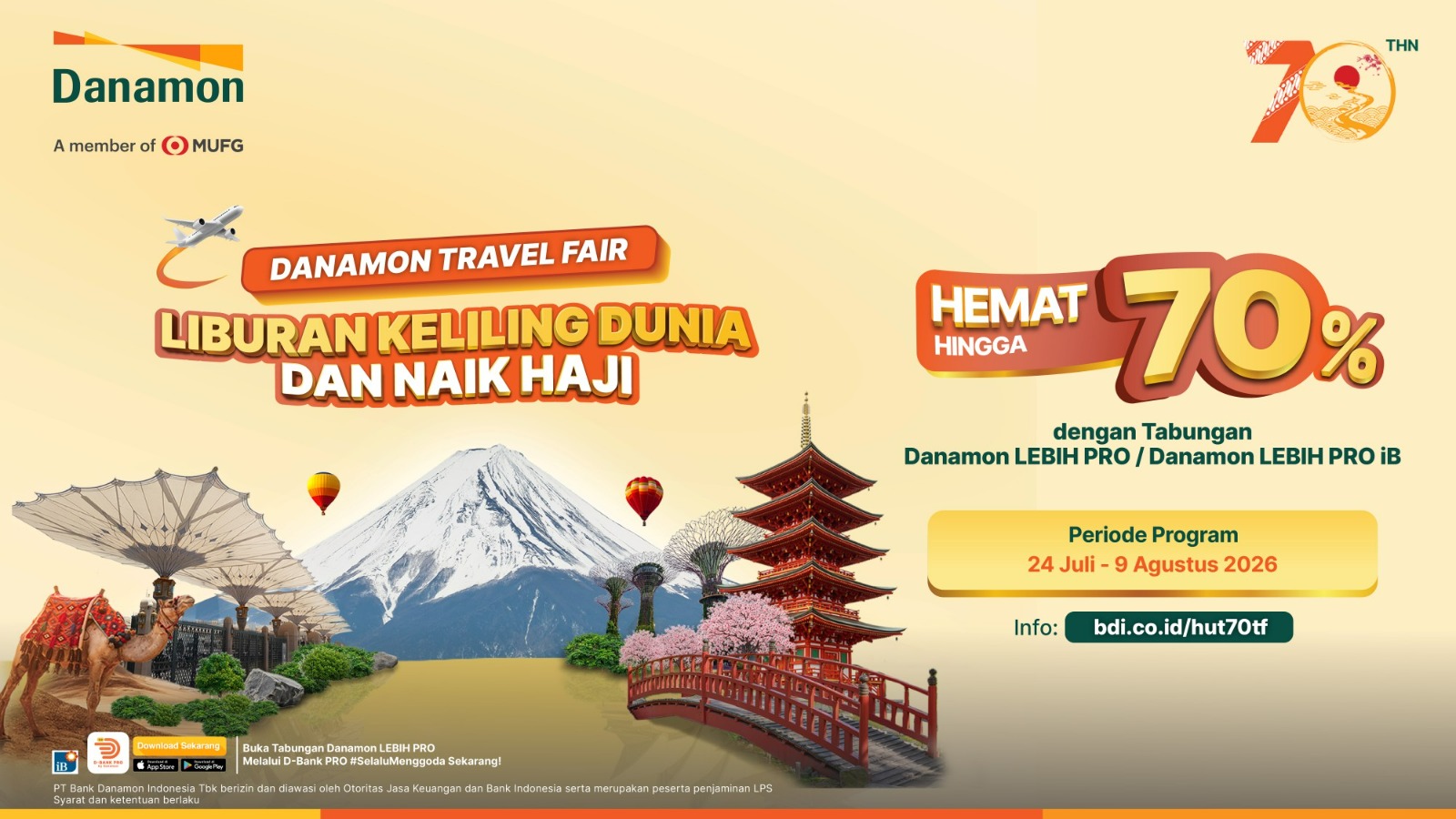 Danamon Travel Fair Hadir di Tujuh Kota, Berikan Nilai Lebih bagi Nasabah dalam Rangka HUT ke-70 Danamon
