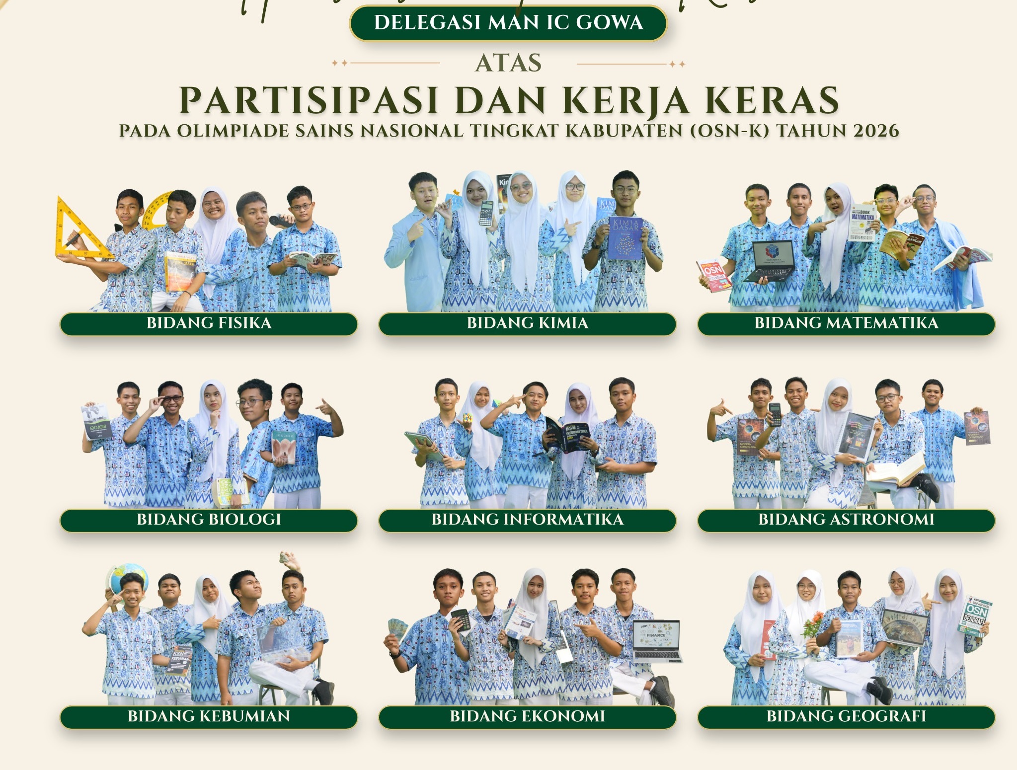 Lolos OSN-K 2026, 14 Siswa MAN IC Gowa Siap Hadapi OSN-P
