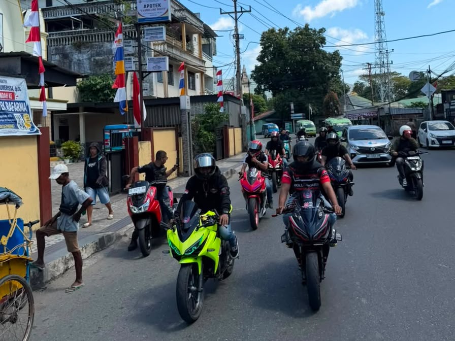 Dealer Aneka Motor Ambon Gelar Kopdar dan City Rolling Bersama Komunitas CBR