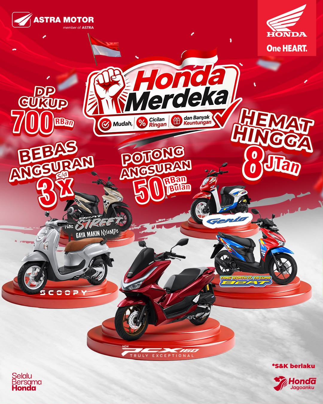 Rayakan Kemerdekaan, Asmo Sulsel Hadirkan Promo Honda Merdeka dengan DP Mulai Rp700 Ribuan dan Hemat hingga Rp8 Jutaan