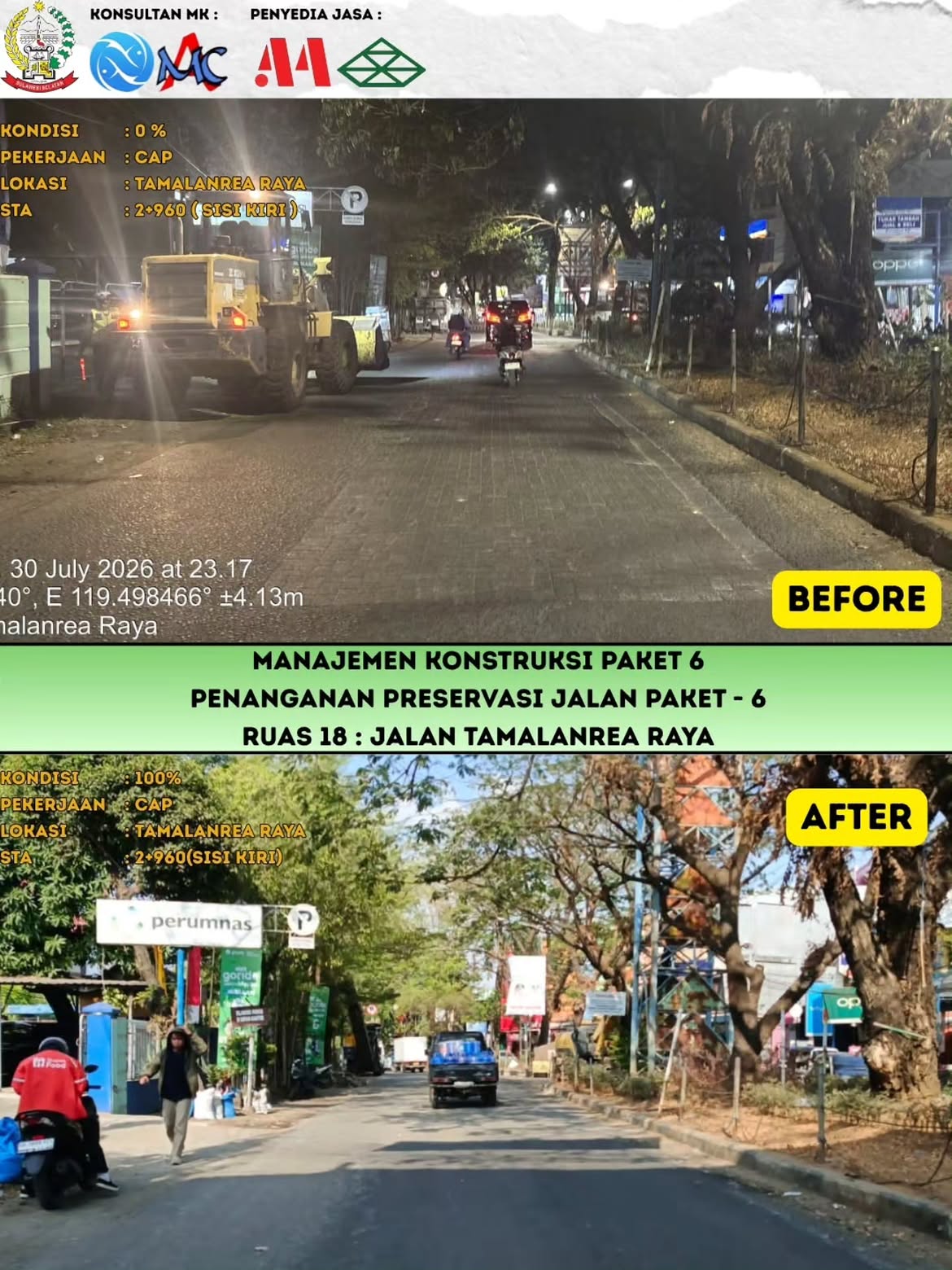 Jalan Tamalanrea Raya Mulai Diaspal Lewat Program MYP Pemprov Sulsel