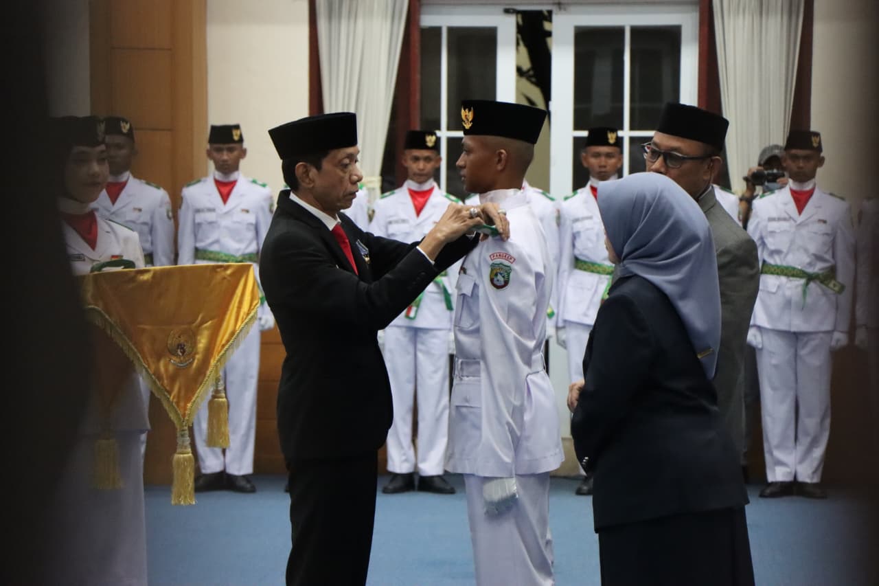 71 Paskibraka Pangkep Dikukuhkan, Siap Kibarkan Merah Putih pada HUT ke-81 RI