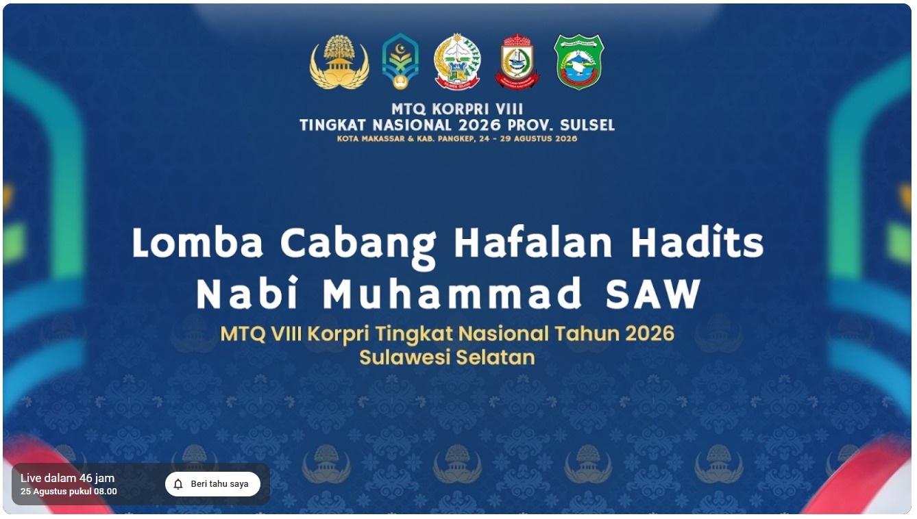 MTQ VIII KORPRI Nasional Digelar di Makassar-Pangkep, Lomba Bisa Disaksikan via Live Streaming