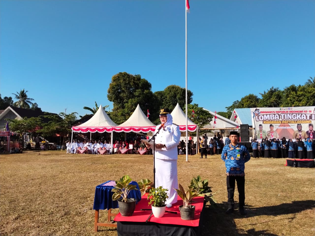 HUT RI ke-81, Kecamatan Pattallassang Gelar Upacara Kemerdekaan, Camat Bansuhari Said Bertindak sebagai Inspektur