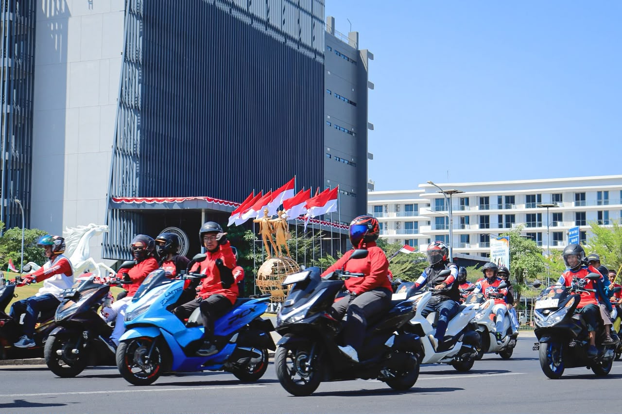Asmo Sulsel Gelar Convoy Merdeka, Semarakkan HUT RI ke-81 Bersama Ratusan Pecinta Honda